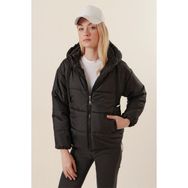 Bigdart 5117 Siyah Kapşonlu Kadın Şişme Mont