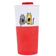 Biggdesign Cats 450 ml Renkli Plastik Mug Termos