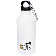 Biggdesign Cats Karabinerli Alüminyum 400 ml Beyaz Matara