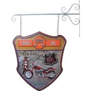 Biggmark YY51037 Dekoratif Çift Yönlü Route 66 Temalı Ferforje Askı