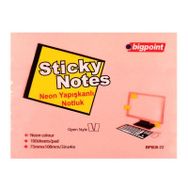 Bigpoint BP808-55 Neon Pembe 75x100 Yapışkanlı Not Kağıdı