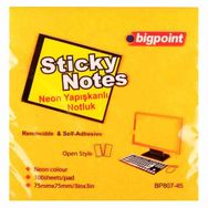 Bigpoint Neon Turuncu 75x75 mm Yapışkanlı Not Kağıdı