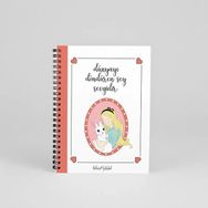 Bikutumutluluk N038 A5 Tasarım Alice Kırmızı Kapaklı Spiralli Defter