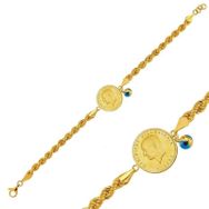 Bilezikhane 22 Ayar Halat Zİncirli Ata Çeyrekli Bileklik