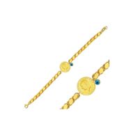 Bilezikhane 22 Ayar Pullu Zincirli Ata Çeyrekli Bileklik