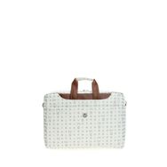 Bilik Deri BRIEFCASE-MN Monogram Beyaz Taba Unisex Laptop & Evrak Çantası