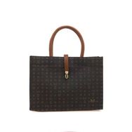 Bilik Deri SYM 517-MN Monogram Siyah/Taba Kadın Omuz Çantası