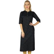 Bimba Boho Kurti Kurta Şık Stil Özel Hint Siyah Kadın Tunik