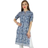 Bimba Kurti Kurta Pamuk Etnik Günlük Mavi Kadın Tunik