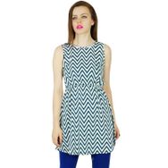 Bimba Kurti Polyester Krep Şık Mavi Kurta Kadın Tunik