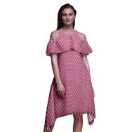 Bimba Vardiya Şık Stil Soğuk Omuz Pinguin Gri Kadın Elbise