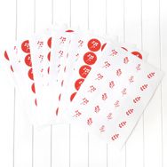 Bimotif 2.75 cm 10 Sayfa Kırmızı Beyaz Yılbaşı Çiçek Desenli Sticker Seti