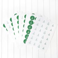 Bimotif 2.75 cm 10 Sayfa Yeşil Beyaz Yılbaşı Çiçek Desenli Sticker Seti