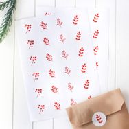 Bimotif 2.75 cm 2 Sayfa Beyaz Yılbaşı Çiçek Desenli Sticker