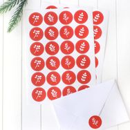 Bimotif 2.75 cm 2 Sayfa Kırmızı Yılbaşı Çiçek Desenli Sticker