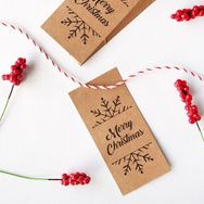 Bimotif 20 Adet Merry Christmas Kraft Etiket