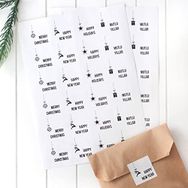 Bimotif 3x3 cm 2 Sayfa Beyaz Yılbaşı Mesajları Sticker Seti