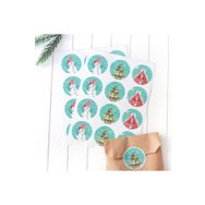 Bimotif 4.2 cm 2 Sayfa Yılbaşı Süsleri Sticker Seti