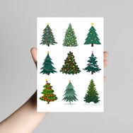 Bimotif 5 x 5.5 cm Yılbaşı Çam Ağacı 2 Sayfa Sticker