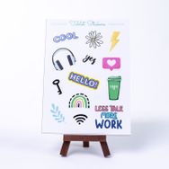 Bimotif Work A5 2 Sayfa Renkli Şekilli Tablet Sticker Seti