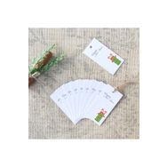 Bimotif Yılbaşı Hediye Paketi Figürlü Beyaz 10 Adet 3.5x7 cm Dikdörtgen Etiket