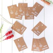 Bimotif Yılbaşı Kraft Merry Christmas 10 Adet 3.5x4.9 cm Dikdörtgen Etiket
