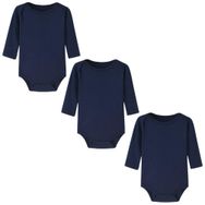 BINIDUCKLING Lacivert 3'lü Paket Uzun Kollu Kız Çocuk Bodysuit