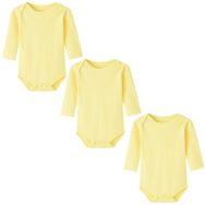 BINIDUCKLING Sarı 3'lü Paket Uzun Kollu Kız Çocuk Bodysuit