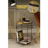 Bino Raflı Sehpa Sehpa Yan Orta Metal Zigon Sehpa Gold Ayaklı Kitaplık