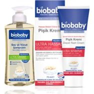 Biobaby Hassas Bebek Cildine Özel 75 ml Pişik Kremi + 500 ml Saç ve Vücut Şampuanı