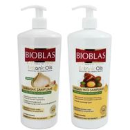 Bioblas 1000 ml Kokusuz Sarımsak Şampuanı + 1000 ml Argan Yağı Şampuanı