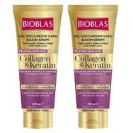 Bioblas Collagen Keratin Saç Dökülmesine Karşı 2x250 ml Saç Kremi