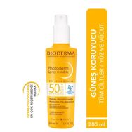 Bioderma Photoderm Spray SPF50+ Tüm Ciltler için Sprey Formda Yüksek Korumalı 200 ml Güneş Kremi