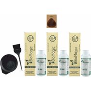 Biomagic Amonyaksız Organik Keratin + Argan Yağlı 6.03 Kahve Köpüğü 3x60 ml Saç Boyası + 90 ml Oksidan + Boyama Seti
