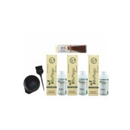 Biomagic Amonyaksız Organik Keratin + Argan Yağlı 88.76 Açık Kumral Bakır 3x60 ml Saç Boyası + 90 ml Oksidan + Boyama Seti