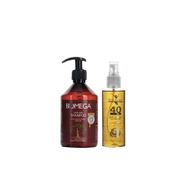 Biomega Argan Keratin şampuan 500 ml + 150 ml 40 Bitki Saç Bakım Yağı