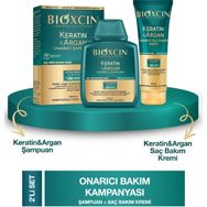 Bioxcin Keratin ve Argan Onarıcı 300 ml Şampuan + Kertin Argan Saç Bakım Kremi