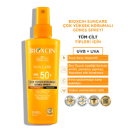 Bioxcin Sun Care SPF50+ 200 ml Tüm Ciltler İçin Çok Yüksek Korumalı Güneş Spreyi