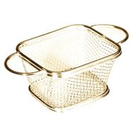 Biradlı BRD-ST05-A Dikdörtgen Çift Kulp Altın Renk 10x8,5x6,5 cm Patates Sunum