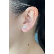 Birinci1926 925 Ayar Gümüş Kadın 6 mm Gerçek İnci Beyaz Küpe