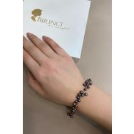 Birinci1926 925 Ayar Gümüş Kadın Siyah İnci Sallantılı Bileklik