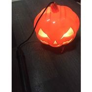 Bisepetim 40 cm Turuncu Led Işıklı Sesli Saplı Balkabağı Dekor Süs