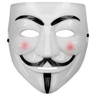 Bisepetim Beyaz Renk Pembe Yanaklı V For Vendetta Maskesi