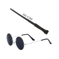 Bisepetim Harry Potter Asası 30 cm ve Siyah Metal Çerçeveli Harry Potter Gözlüğü Seti
