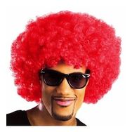 Bisepetim Kırmızı Kıvırcık Afro Bonus Peruk
