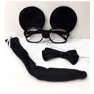 Bisepetim Mickey Mouse Gözlüğü Papyonu Kuyruğu 3'lü Seti