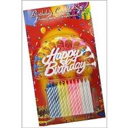 Bisepetim Rengarenk Mumlu Beyaz Happy Birthday Yazılı 12 Adet Doğum Günü Mumu