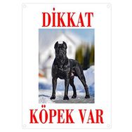 Bisepetim Renkli Cane Corsa Dikkat Köpek Var Uyarı Levhası