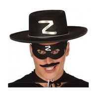 Bisepetim Yetişkin Boy Z Logolu Zorro Şapkası ve Zorro Maskesi