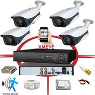 Bises 539 4 Kameralı Hareket Algılayan 5 MP Lens 36 IR LED Metal Kasa Güvenlik Kamerası Seti